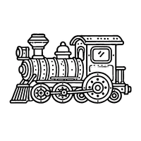 Coloriage Locomotive jouet enfant | Toupty.com