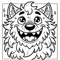 Coloriage Loup-garou souriant avec des dents pointues | Toupty.com