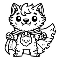 Coloriage Loup-garou avec une cape déchirée | Toupty.com