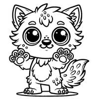 Coloriage Petit loup-garou avec des griffes | Toupty.com