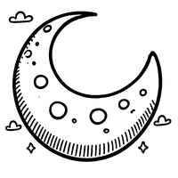 Coloriage Croissant de lune | Toupty.com