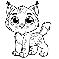 Coloriage Lynx curieux  | Toupty.com