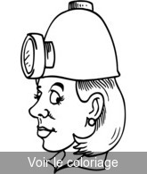 Coloriage Mineuse avec casque et lampe frontale | Toupty.com