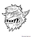 Coloriage horrible tête de monstre | Toupty.com