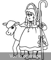 Coloriage Mouton et bergère | Toupty.com