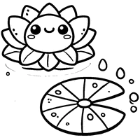 Coloriage Nénuphar Cartoon pour enfant | Toupty.com