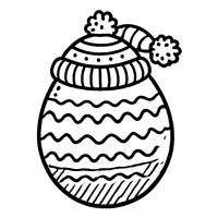 Coloriage Œuf de Pâques avec Un Petit Bonnet et Des Lignes Ondulées | Toupty.com