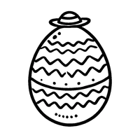 Coloriage Œuf de Pâques avec Un Chapeau et Des Rayures en Zigzag | Toupty.com