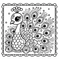 Coloriage Jeune paon pour enfant | Toupty.com