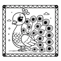 Coloriage Tout petit paon | Toupty.com