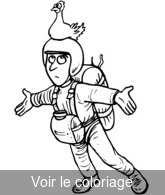 Coloriage parachutiste avec un oiseau sur la tête | Toupty.com