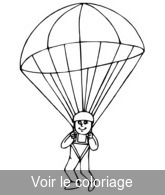 Coloriage enfant en parachute | Toupty.com