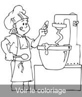 Coloriage Patissière préparant de la pâte | Toupty.com