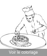 Coloriage Préparation du gateau d'anniversaire | Toupty.com