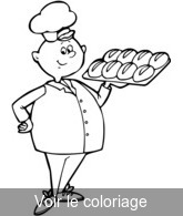 Coloriage Patissier et plateau de brioches | Toupty.com