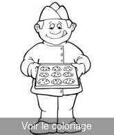 Coloriage Patissier qui prépare des cookies | Toupty.com