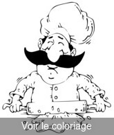 Coloriage Patissier aux grosses moustaches | Toupty.com