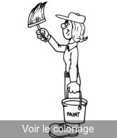 Coloriage Femme peintre en batiment | Toupty.com