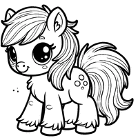 Coloriage Poney adorable | Toupty.com