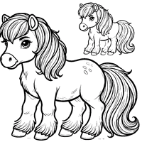 Coloriage Poney pour enfant | Toupty.com