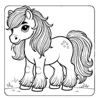 Coloriage Poney pour tout petit | Toupty.com