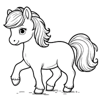 Coloriage Poney mignon | Toupty.com