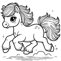 Coloriage Poney au trot | Toupty.com