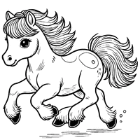 Coloriage Poney au galop | Toupty.com