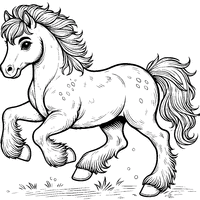 Coloriage Poney qui fait ruade | Toupty.com