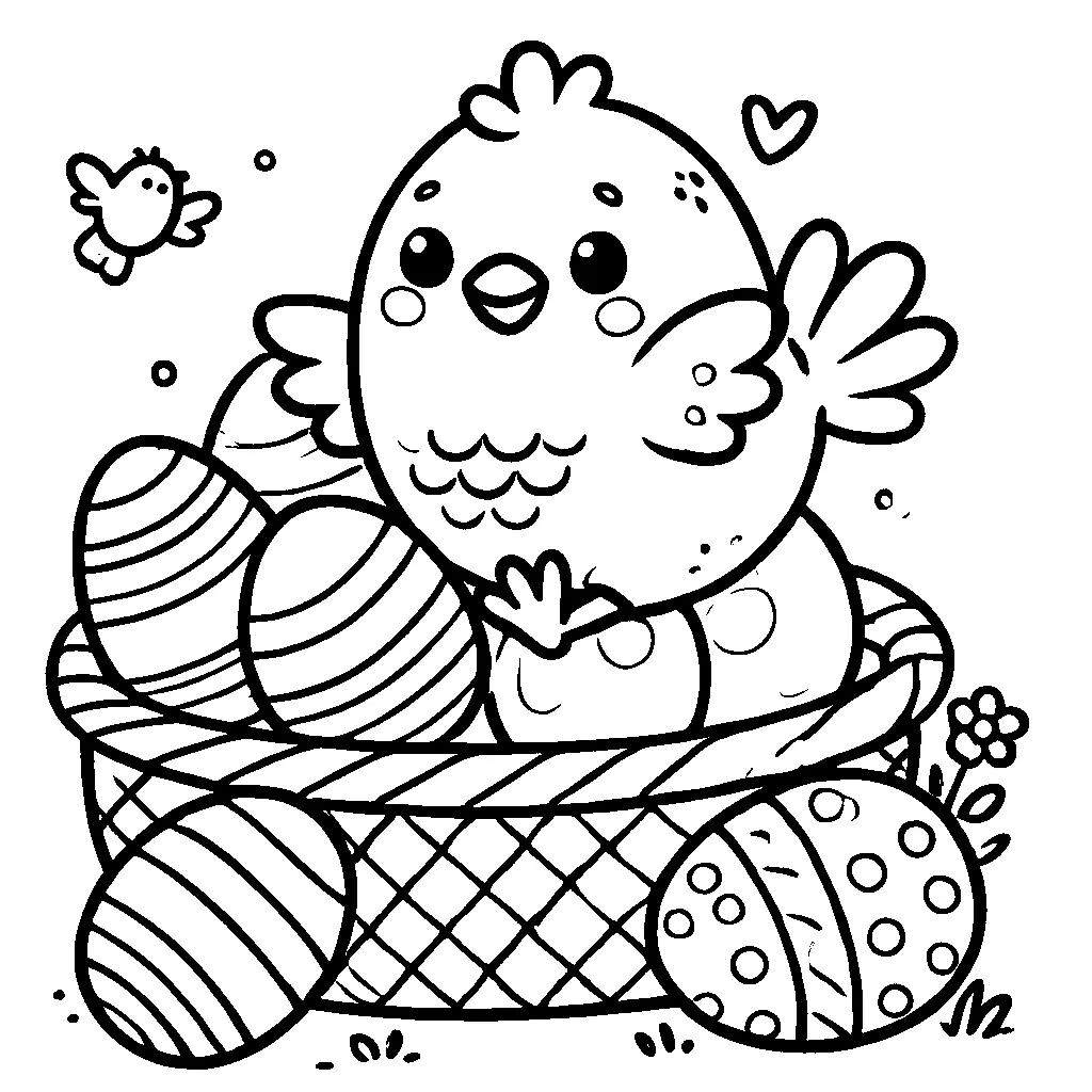 coloriage-poule-paques Page 3