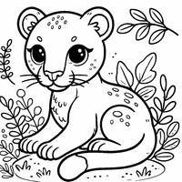 Coloriage Puma très jeune | Toupty.com