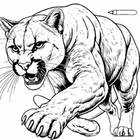 Coloriage Puma féroce | Toupty.com