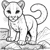 Coloriage Très jeune puma | Toupty.com