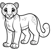 Coloriage Puma debout sur ses pattes | Toupty.com