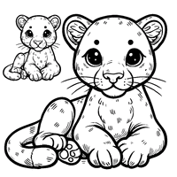 Coloriage Puma couché | Toupty.com