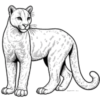 Coloriage Puma qui observe | Toupty.com