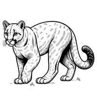 Coloriage Puma qui chasse | Toupty.com