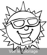 Coloriage Soleil cool avec lunette de soleil | Toupty.com