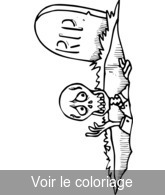 Coloriage Squelette qui sort de sa tombe | Toupty.com