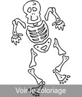 Coloriage Squelette qui marche | Toupty.com
