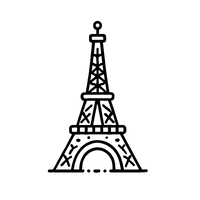 Coloriage Tour eiffel seule et simple | Toupty.com