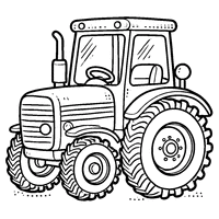 Coloriage Beau tracteur agricole | Toupty.com