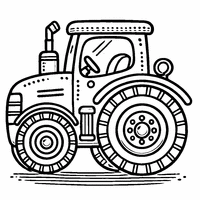 Coloriage Tracteur avec grosses roues | Toupty.com