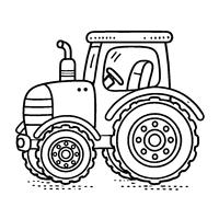 Coloriage Tracteur facile | Toupty.com