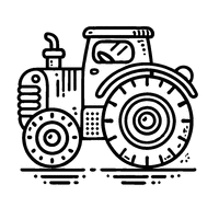 Coloriage Tracteur simple | Toupty.com