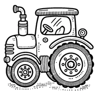 Coloriage Tracteur de ferme | Toupty.com