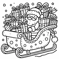 Coloriage Traineau rempli de cadeaux de noël | Toupty.com