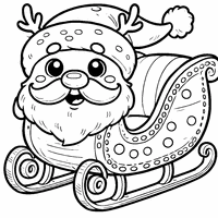 Coloriage Traineau et tête de père noël | Toupty.com