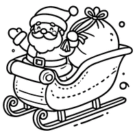 Coloriage Traineau avec père noël | Toupty.com