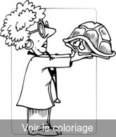 Coloriage Vétérinaire porte une tortue à bout de bras | Toupty.com